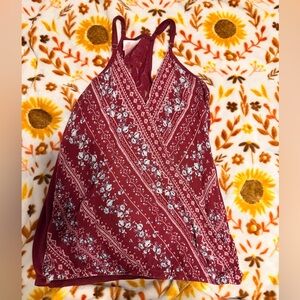 Floral Red Women's Top